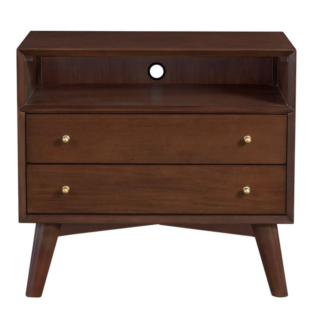 Alpine Furniture Flynn Large Nightstand in Walnut