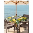 thumbnail image 3 of Outdoor Tablecloth with Umbrella Hole for Patio/Picnic/Party/Camping, Summer Lemons Waterproof Table Cloth Square Cover Washable, Fruits White Flowers Farmhouse Plaid (54"x 54"), 3 of 8