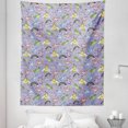 thumbnail image 1 of Rainbow Tapestry, Colorful Funny Unicorns Flying in Clouds Theme Illustration, Fabric Wall Hanging Decor for Bedroom Living Room Dorm, 5 Sizes, Mustard Lavender Blue, by Ambesonne, 1 of 1