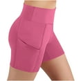 thumbnail image 2 of ZACPNCV Yoga Shorts with Pockets for Girls High Waisted Biker Shorts Hide Tummy Running Work Gym Tight Pants Athletic Shorts Hot Pink 8-9 Years, 2 of 9