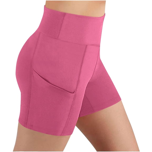 CQONEPT Girls Yoga Shorts High Waisted Biker Shorts Workout Dance Short Pant Stretch Gym Summer Pants Hot Pink 12 Years