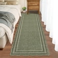 thumbnail image 3 of Garvee 2'x6' Scalloped Washable Runner Rug Solid Border Carpet with Non Slip Backing, Soft Low Pile Rug for Hallway Bedroom Kitchen, Green, 3 of 9