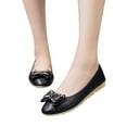 thumbnail image 2 of 2025 Clearance! 50% Off Clear! asdoklhq Womens Slip On Shoes Under $15,Women's Fashion Casual Round Toe Butterfly-Knot Shallow Slip On Flat Work Shoes, 2 of 8