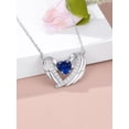 thumbnail image 3 of CACA LADY Blue Wing Necklace for Women 925 Sterling Silver Sapphire Wing Necklace September Birthstone Jewelry for Mom Women, 3 of 6