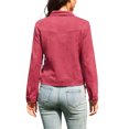 thumbnail image 3 of INSPIRE CHIC Faux Suede Fringe Jacket for Women's Button Down Long Sleeve Western Vintage Jackets L Red, 3 of 6