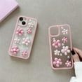thumbnail image 5 of 3D Pink Flower Pearl Glitter Powder Clear Soft  for iPhone Case (Clear,iPhone 12 Pro Max), 5 of 5