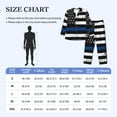 thumbnail image 4 of Fotbe Thin Blue Line Flag Pijama de Hombre con Estampado de Manga Larga, Conjunto de 2 Piezas, Ropa de Dormir Suave y Cómoda con Bolsillos-Large, 4 of 7