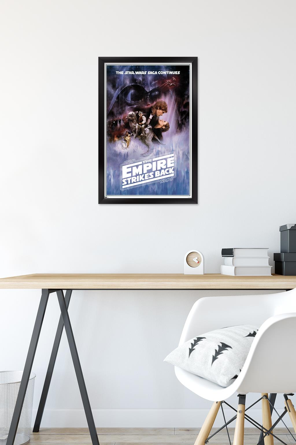 Star Wars: The Empire Strikes Back - One Sheet (No Billing Block) Wall Poster, 14.725" x 22.375" Framed