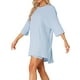 thumbnail image 4 of Conjunto de lounge oversized INSPIRE CHIC para mujeres, sudaderas de entrenamiento, camiseta con pantalones cortos de ciclista, conjuntos XL azul claro, 4 of 6