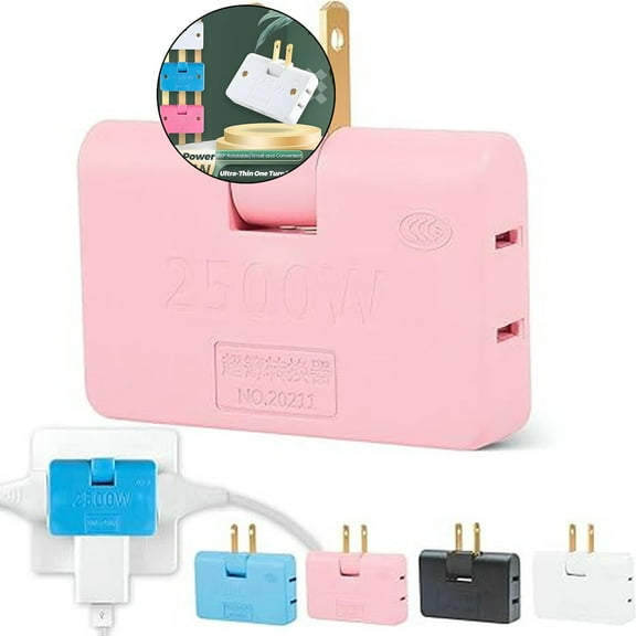 Dvruxg Flat Plug Adapter, Flat Outlet Adapter 180 Degree Portable Swivel Wall Plug, Indoor Plug Adapter Perfect for Home and Travel