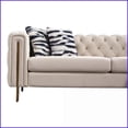 thumbnail image 5 of Modern Tufted Velvet Sofa | 84.25''W Three-Person Living Room Couch | Rolled Arms | Cream, 5 of 13