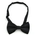 thumbnail image 3 of Toptie Mens Formal Tuxedo Solid Color Satin Bow Tie Classic Pre-Tied Bow Tie-Black-1 Pack, 3 of 5