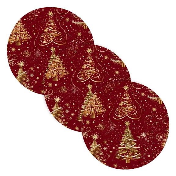 BZSMCE Mats for Pots,Pans Place Christmas Trees with Sonwflake Pattern Simple Style Pattern Pot Mats