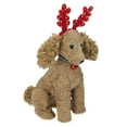 thumbnail image 2 of Northlight Plush Poodle Puppy with a Jingle Bell Collar and Antlers Christmas Figure - 14.5", 2 of 3