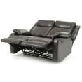 thumbnail image 3 of Passion Furniture Ward 55 in. Dark Brown Faux leather 2-Seater Reclining Sofa with Pillow Top Arm, 3 of 6