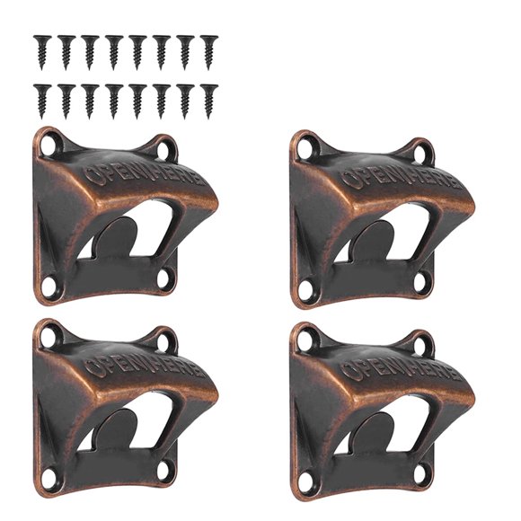 Riwesomey Abridor de cerveza de 4 piezas, herramienta de apertura, decoraciones, manos libres, accesorios para el hogar, instalación práctica, aparato de Artesanía Riwesomey TO010256-00B