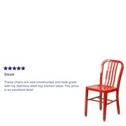 Flash Furniture Gael Commercial Grade Red Metal Indoor-Outdoor Chair