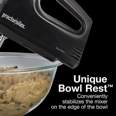 5 Speed Hand Mixer - Black: 120W Handheld Mixer, Dishwasher-Safe Parts, Plastic Material