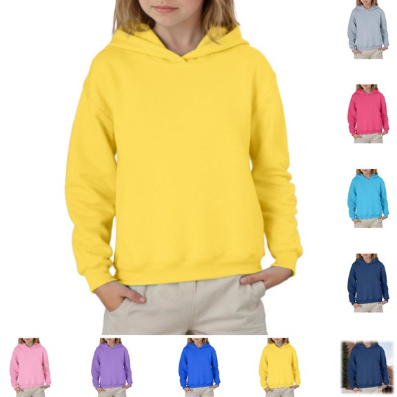 YOUYEDIAN Girls Hoodie Fall Winter Casual Loose Hooded Sweatshirt Solid Color Pullover Sweaters