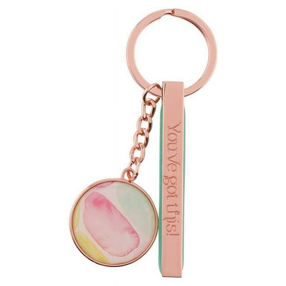 Heartfelt Women's Keychain, You've Got This Abstract Sea Glass, Teal/Rose Gold Metal (Other)