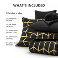thumbnail image 6 of Flymme Black Gold Comforter Set Queen Size 7 Pieces Bed in a Bag Hexagon Comforter Set with Sheets Luxury Geometric Bedding Sets for Adults Teens, 6 of 8