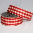 thumbnail image 2 of The Ribbon People Red and Ivory Gingham Wired Woven Edge Craft Ribbon 1.5" x 27 Yards, 2 of 2