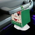 thumbnail image 7 of FUIALDOLG PU Leather Square Tissue Box Cover - Cute Santa Tissue Cube Box Holder with Metal Button Bottom, Green Christmas Decorative Organizer for Vanity Toilet Night Stand Table Office Car, 7 of 7