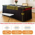thumbnail image 3 of PENGX Nappe Élastique en Polyester Spandex - Housse Extensible Plissée pour Mariage Anniversaire Bachelor Bar Mitzvah Événements - Jupe de Table de Banquet Résistante aux Plis pour 4/6/8f, 3 of 7