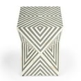 thumbnail image 4 of Pemberly Row Ensemble de 2 Tables d'Appoint Contemporaines à Incrustation Os Blanche et Grise, 4 of 11