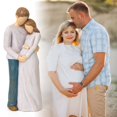 thumbnail image 3 of Pregnant Couple Embrace Statue, Resin Expecting Parents Figurine, Heartfelt Baby Bump Touch Sculpture, Home Decor, 3 of 8