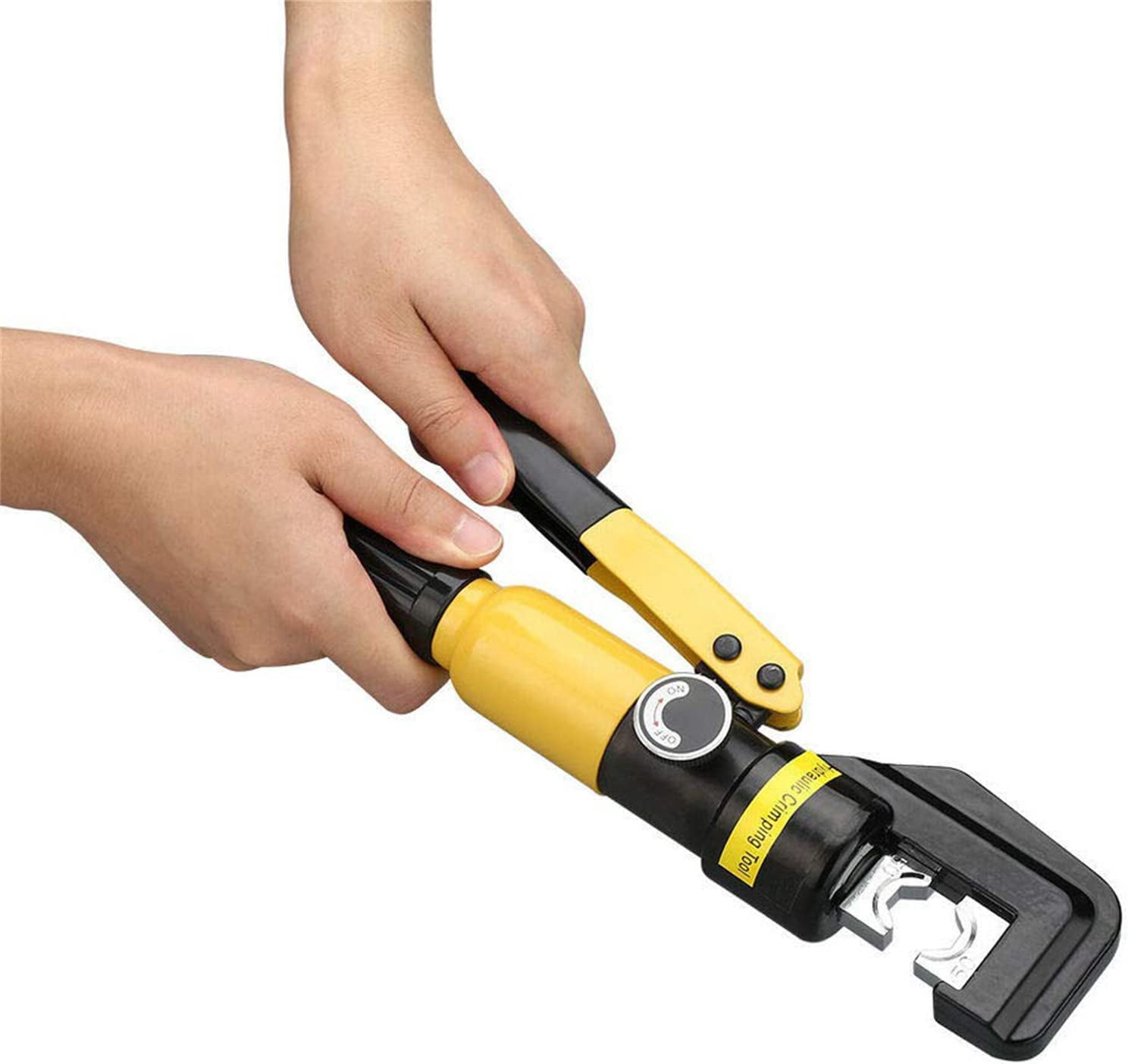 PET-U 10 Ton Hydraulic Wire Crimper Battery with 9 Dies Cable Lug Terminal Crimper Crimping Tool for Crimping Wires and Butt Connectors