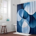 thumbnail image 5 of Blue White Fabric Shower Curtain Gradient Style Washable Shower Curtains for Bathroom, Waterproof Bath Curtain with Hooks Home Decor 72x72in, 5 of 8