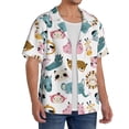 thumbnail image 2 of Goofa Cartoon Animals Printed Men's Casual Short-sleeved Shirt,Lightweight Breathable Button-down,Summer Casual men's top,Versatile Fashion shirt-, 2 of 7