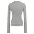 thumbnail image 5 of KHONTS Women's 2025 Fall Long Sleeve Henley T Shirts Button Ribbed Knit Slim Fit Basic Tops Blouse Casual Outfits Grey M, 5 of 7