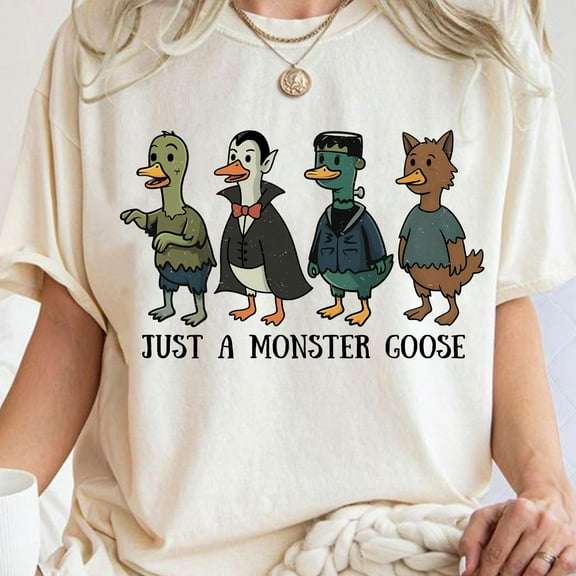 Just a Monster Goose Shirt, Halloween Silly Goose Shirt, Funny Zombie Shirt, Funny Halloween Shirt, Spooky Shirt, Spooky Season Shirt