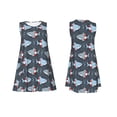 thumbnail image 3 of Bixox Robe Sans Manches à Imprimé Anneau de Natation Requin pour Femmes avec Poches, Robe Débardeur Décontractée Longueur Genou pour l'Été-Moyen, 3 of 7