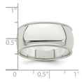 thumbnail image 2 of 925 Sterling Silver Solid Polished 9mm Half Round Milgrain Size 6.5 Band Ring Ring for Women and Men, 2 of 2