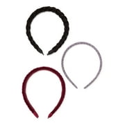 Justice Girls Velvet Braid and Printed Headbands, 3-Pack