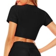 thumbnail image 3 of Lovzfmll Women Sports Impact Support Yoga Crop Tops Gym Workout Shirts Blouse Black 2XL, 3 of 6