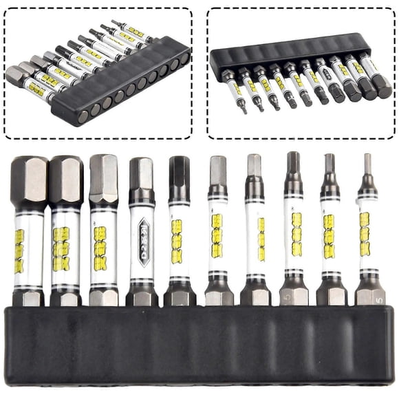 1/4 Screwdriver Bit Set Magnetic 635mm D2 Alloy Steel Impact Cross Hexagonal Torx With Bit Holder For Socket Switch Hand Tool