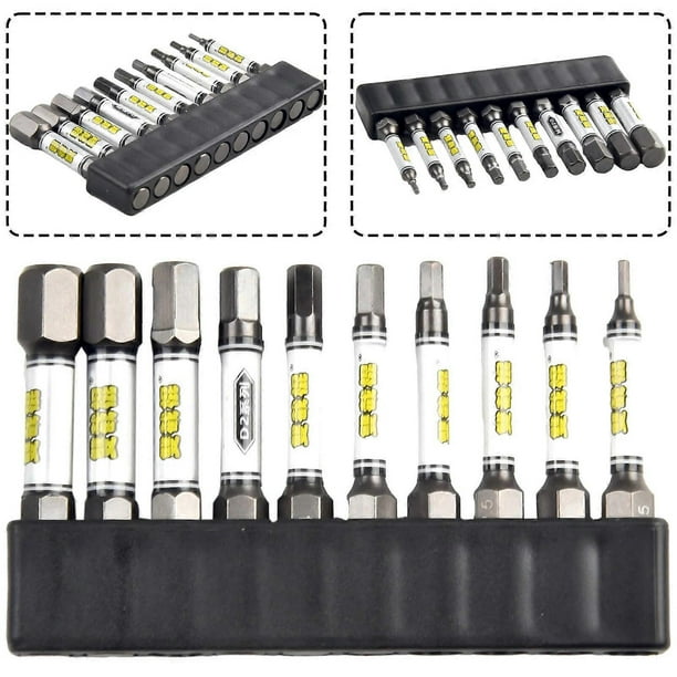 1/4 Screwdriver Bit Set Magnetic 635mm D2 Alloy Steel Impact Cross Hexagonal Torx With Bit Holder For Socket Switch Hand Tool