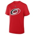 thumbnail image 2 of Men's Fanatics Sebastian Aho Red Carolina Hurricanes Authentic Stack Name & Number T-Shirt, 2 of 3