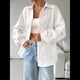 thumbnail image 4 of Camisas de Botones Extragrandes para Mujer, con Cuello Texturizado, Larga, Estilo Casual, para Otoño. XL, 4 of 9
