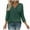 Green, variant on Women Casual 3/4 Sleeve Tshirts Summer Comfy V Neck Blouses Loose Fit Solid Color Sihrts Elegant Basic Stretch Soft Tops