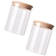 thumbnail image 1 of Airtight Food Storage Containers 2Pcs Glass Storage Jars With Bamboo Lid Perfect For Families 300Ml Sealed Kitchen Organizers, 1 of 3