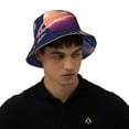 thumbnail image 4 of Lukts Planet Pastel Galaxy Print Double-Side-Wear Reversible Reflective Bucket Hat Travel Beach Hat, 4 of 6