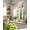 Beige Brown, variant on Teal Brown Beach Coastal Kitchen Valances for Windows Abstract Geometric Ocean Waves Valance Curtains for Kitchen /Living Room/Bedroom/ Bathroom Decor, 54"x18 " ,Rod Pocket 1 Panel,