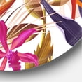 thumbnail image 3 of Designart 'VIntage Tropical Flowers III' Traditional Circle Metal Wall Art 36x36 - Disc of 36, 3 of 5