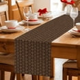 thumbnail image 5 of Dark Brown Rattan Table Runner 90 Inches, Vintage Abstract Wicker Texture Bed Runner Dresser Scarves Tabletop for Indoor Outdoor Parties/Ceremony/Banquet, 13" x 90", 5 of 8