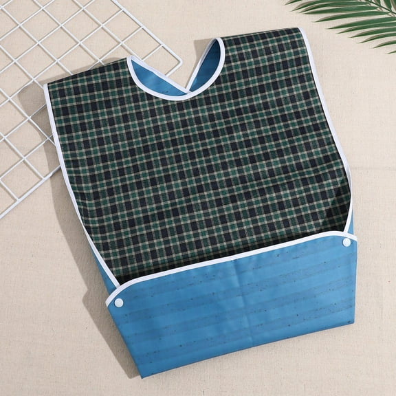 Soimiss Dining Bib Simple Design Polyester Green Clothing Protector 1Set